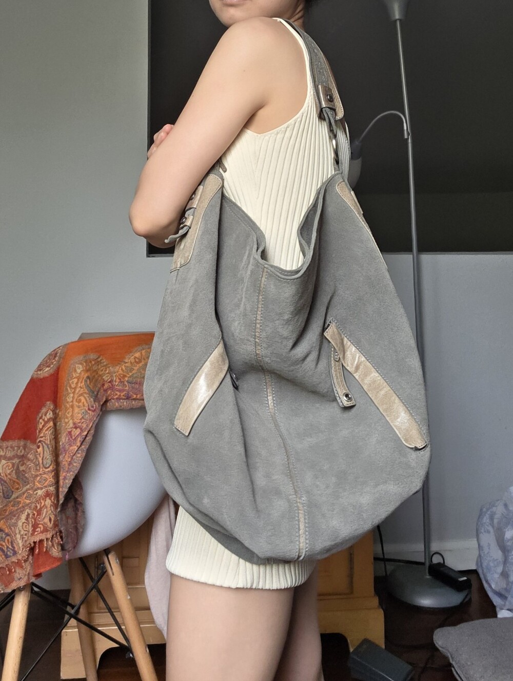 BCBGMAXAZRIA Real Suede Hobo Bag